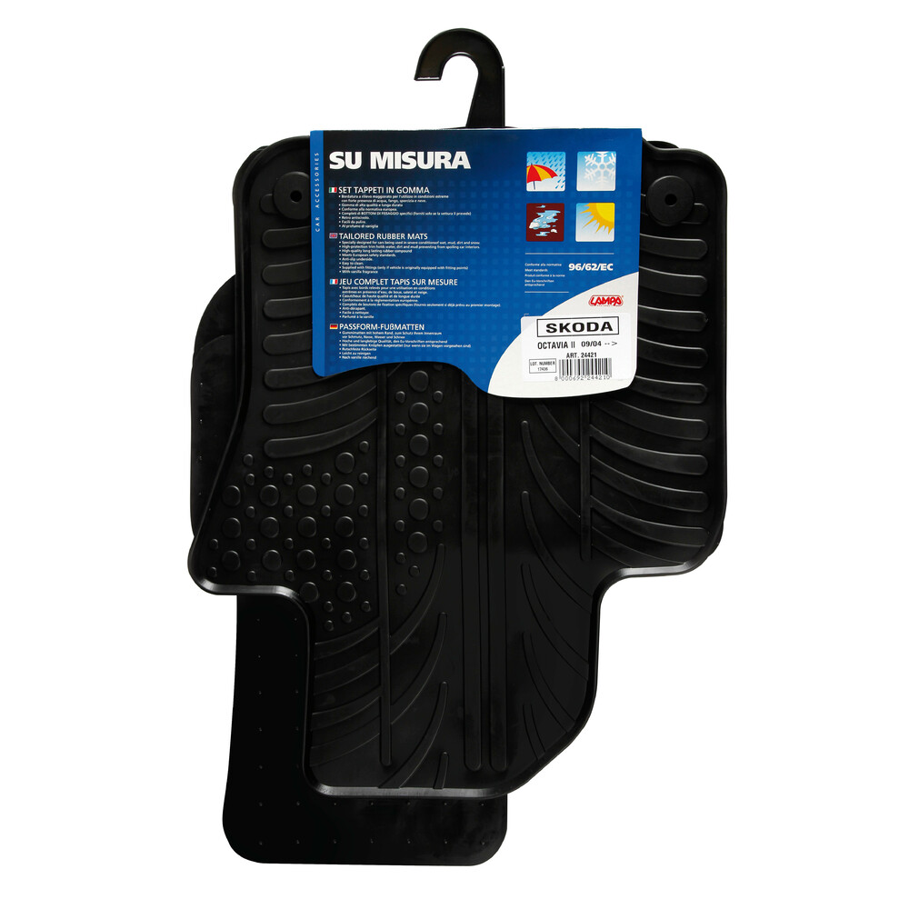 LAMPA - ΠΑΤΑΚΙΑ ΑΥΤΟΚΙΝΗΤΟΥ ΑΠΟ ΛΑΣΤΙΧΟ ΓΙΑ SKODA OCTAVIA 5 09/2004-02/2013 / SKODA OCTAVIA WAGON 01/2005-04/2013 ΣΕ ΜΑΥΡΟ ΧΡΩΜΑ ME ΚΟΥΜΠΩΜΑΤΑ - 4 ΤΕΜ. - Image 2