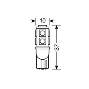 Alternative view of T10 W5W 12V W2,1x9,5d 80lm HYPER-LED27 ΛΕΥΚΟ ΔΙΑΘΛΑΣΗΣ 9SMDx3chips (ΔΙΠΛΗΣ ΠΟΛΙΚΟΤΗΤΑΣ)BLISTER 2ΤΕΜ.