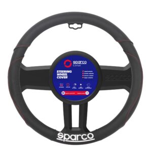 Κάλυμμα τιμονιού μαύρο δέρμα D38cm 1τμχ Sparco