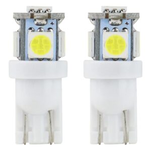 Amio - Λάμπες LED T10 W5W 12V W2.1x9.5d Λευκό Φως 5600K με 5 SMD 5050 chips Καρφωτές για Φώτα Θέσης Πινακίδας και Εσωτερικού Φωτισμού Αυτοκινήτου - 1 σετ (01284/AM)