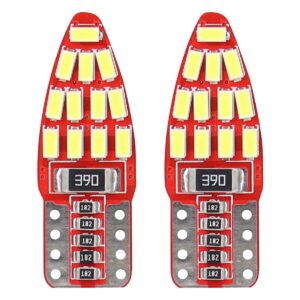 Amio - Λάμπες LED T10 W5W 12V W2.1x9.5d Λευκό Φως 5600K με 24 SMD 3014HP CAN-BUS Καρφωτές για Φώτα Θέσης Πινακίδας και Εσωτερικού Φωτισμού Αυτοκινήτου - 1 σετ (01285/AM)