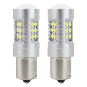 Amio – LED CANBUS P21W BA15s 12/24V 24xSMD 3030 Λευκό Διάθλασης Μονοπολικό για Φώτα Αυτοκινήτου & Φορτηγού – 2 Τεμ. (01445/AM)