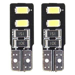 Amio – Λαμπάκια LED T10 W5W 12V 2W 5600K 4xSMD 5730 CANBUS Καρφωτά για Ισχυρό Λευκό Φωτισμό χωρίς Σφάλματα – Σετ 2 Τεμ. (01630/AM)