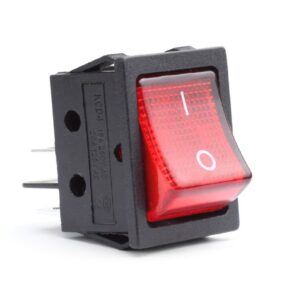 Amio - ΔΙΑΚΟΠΤΗΣ ΤΕΤΡΑΓΩΝΟΣ ΜΕ ΚΟΚΚΙΝΟ LED - 1 τεμ. (02462/AM)