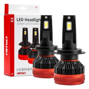 Amio - ΛΑΜΠΕΣ LED H7 9-16V 90W 6.500K 9900lm CAN BUS (ME ΑΝΕΜΙΣΤΗΡΑΚΙ) X3 SERIES - 2ΤΕΜ. (02980/AM)