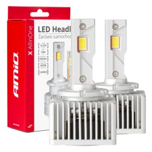 Amio - ΛΑΜΠΕΣ LED D3S/D5R/D8S 12/24V 6000K 9.000lm 50W X ALL IN ONE SERIES CAN-BUS (ΜΕ ΑΝΕΜΙΣΤΗΡΑΚΙ) - 2 ΤΕΜ. (03669/AM)