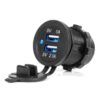 Amio - ΠΡΙΖΑ ΜΕ 2 ΘΥΡΕΣ USB ΚΑΙ ΚΑΠΑΚΙ ΜΑΥΡΗ 12/24V 3.1A ΑΔΙΑΒΡΟΧΗ ΜΕ ΜΠΛΕ LED ΦΩΣ ΕΝΔΕΙΞΗΣ - 1 ΤΕΜ. (04216/AM)