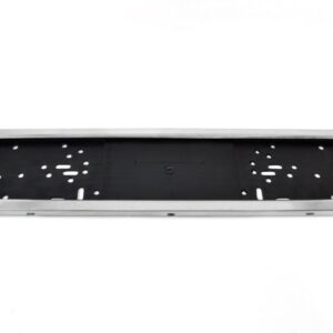Amio - Πλαστικό Πλαίσιο Πινακίδας Κυκλοφορίας Inox Silver Εφέ Κουμπωτό με Τελάρο 53 x 12 cm για Εμπρός και Πίσω Πινακίδα Αυτοκινήτου - 1 τεμ. (01300/AM)