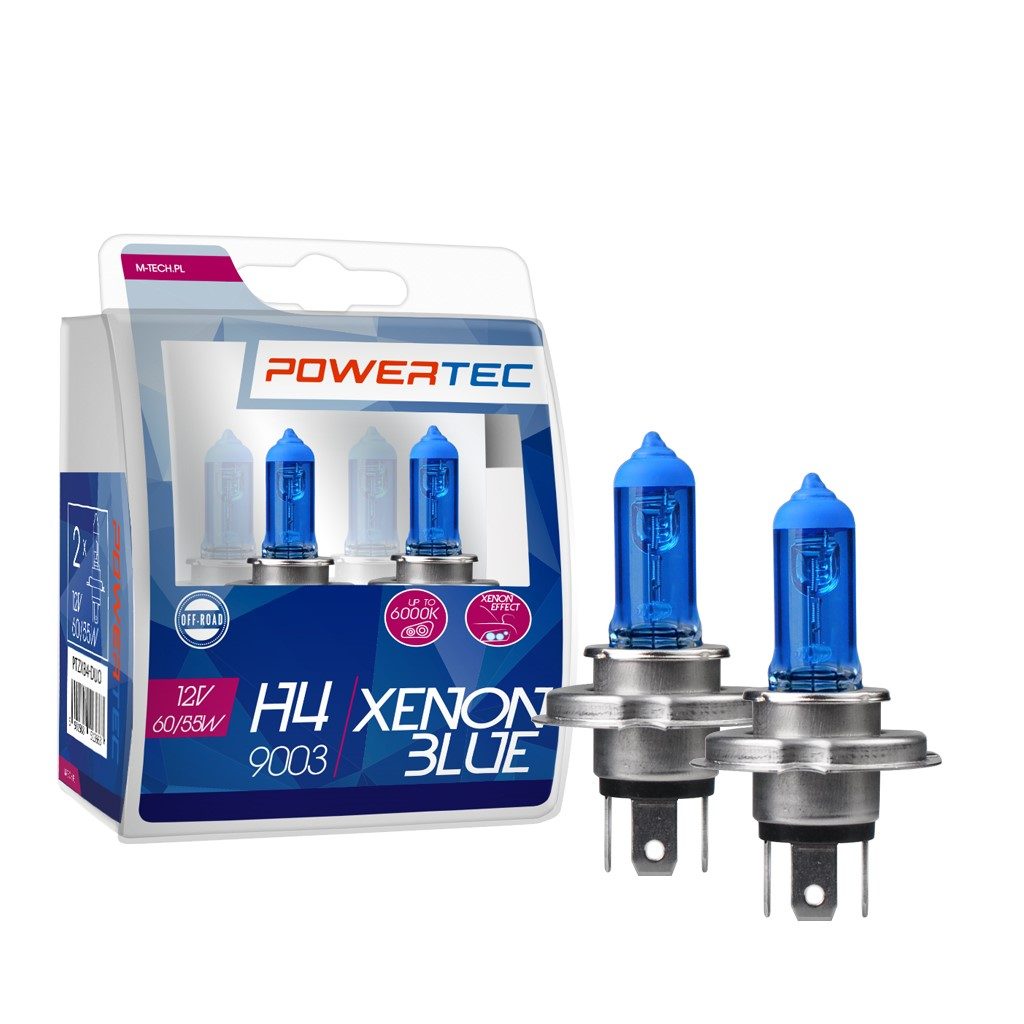 H4 12V 60/55W P43t 5.000K POWERTEC XENON BLUE M-TECH - 2ΤΕΜ.